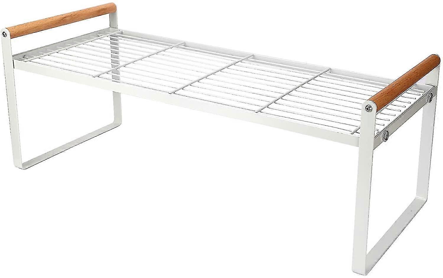 Multi-function Stackable Storage Rack For Kitchen Counter, Cupboard, Pantry, Metal Spice Rack For Dishes, Plates, Seasoning Bottles (white)