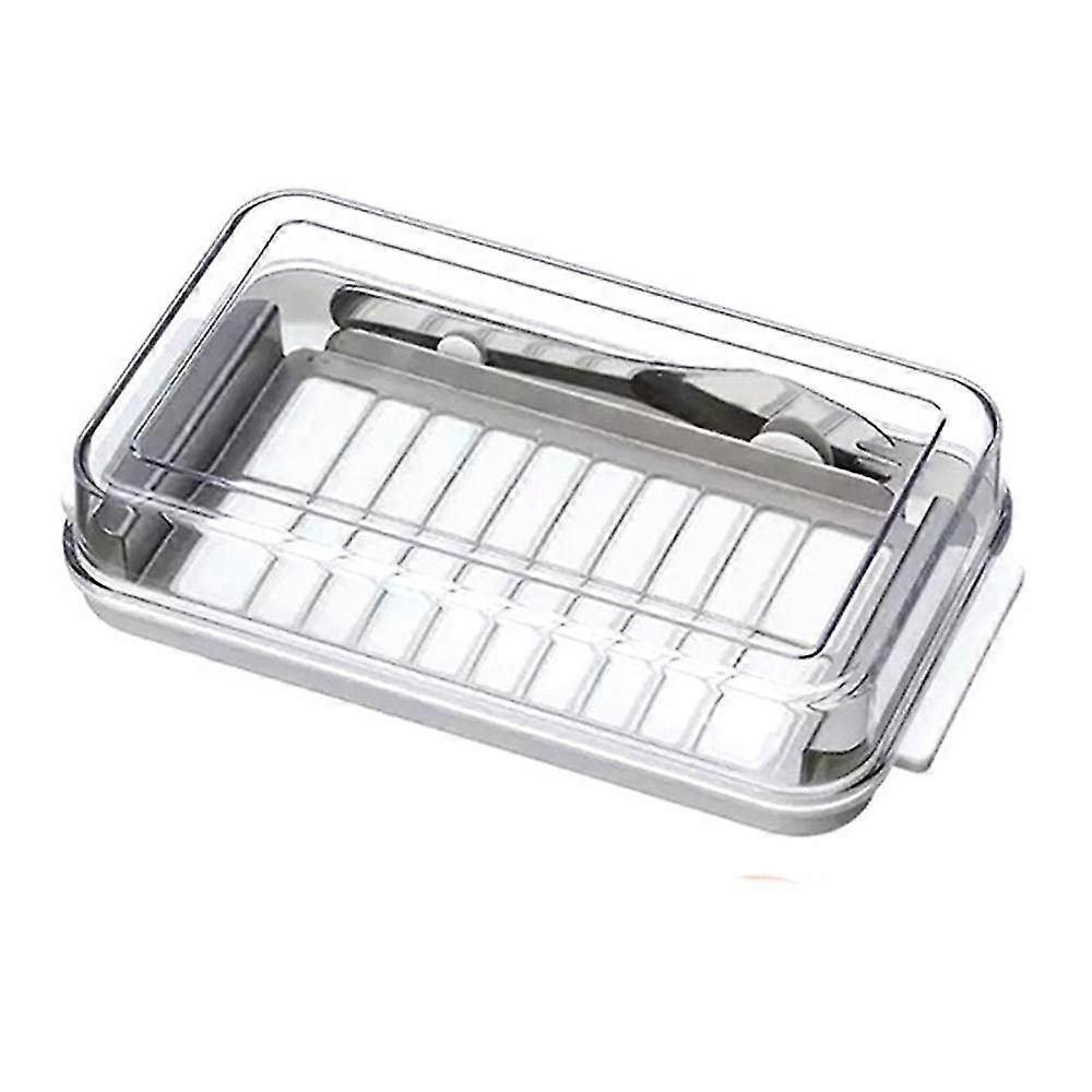 Portable Keeper Dish With Lid Sealing Cutting Kitchen Storage Butter Box Rectangle Container Cheese