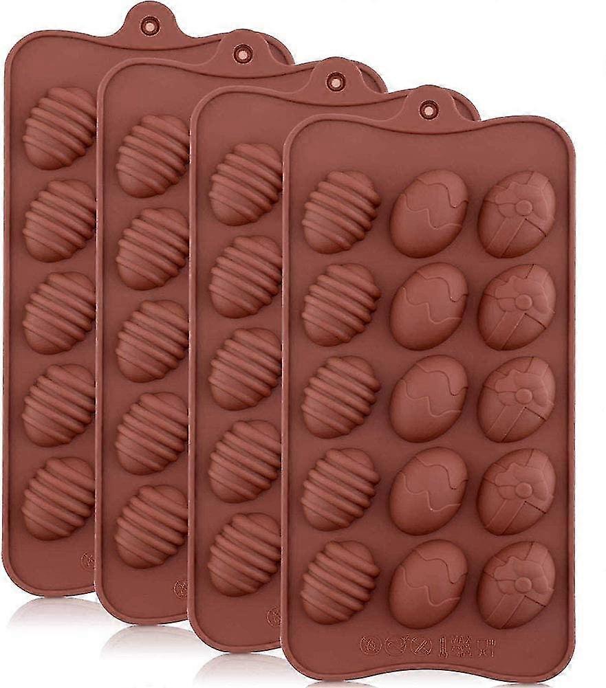 Set Of 4 Easter 3d Silicone Cake Molds For 15 Eggs Tarts 22x10.5cm