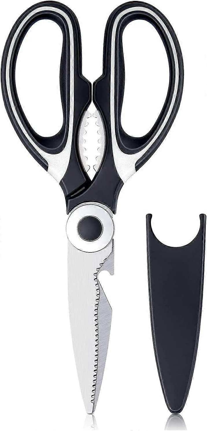 Kitchen scissors,w/integrated bottle opener,w/blade protection cover