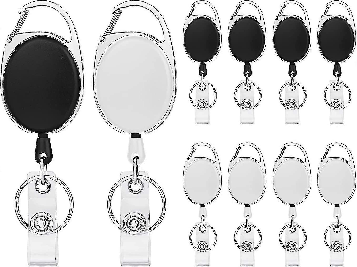 Retractable Keyring, 10pcs Retractable Badge Reel, Badge Holder Clip Key Lanyard Belt Clip Extendable Key Chain With Key Belt Reel For Key Ring Id Car