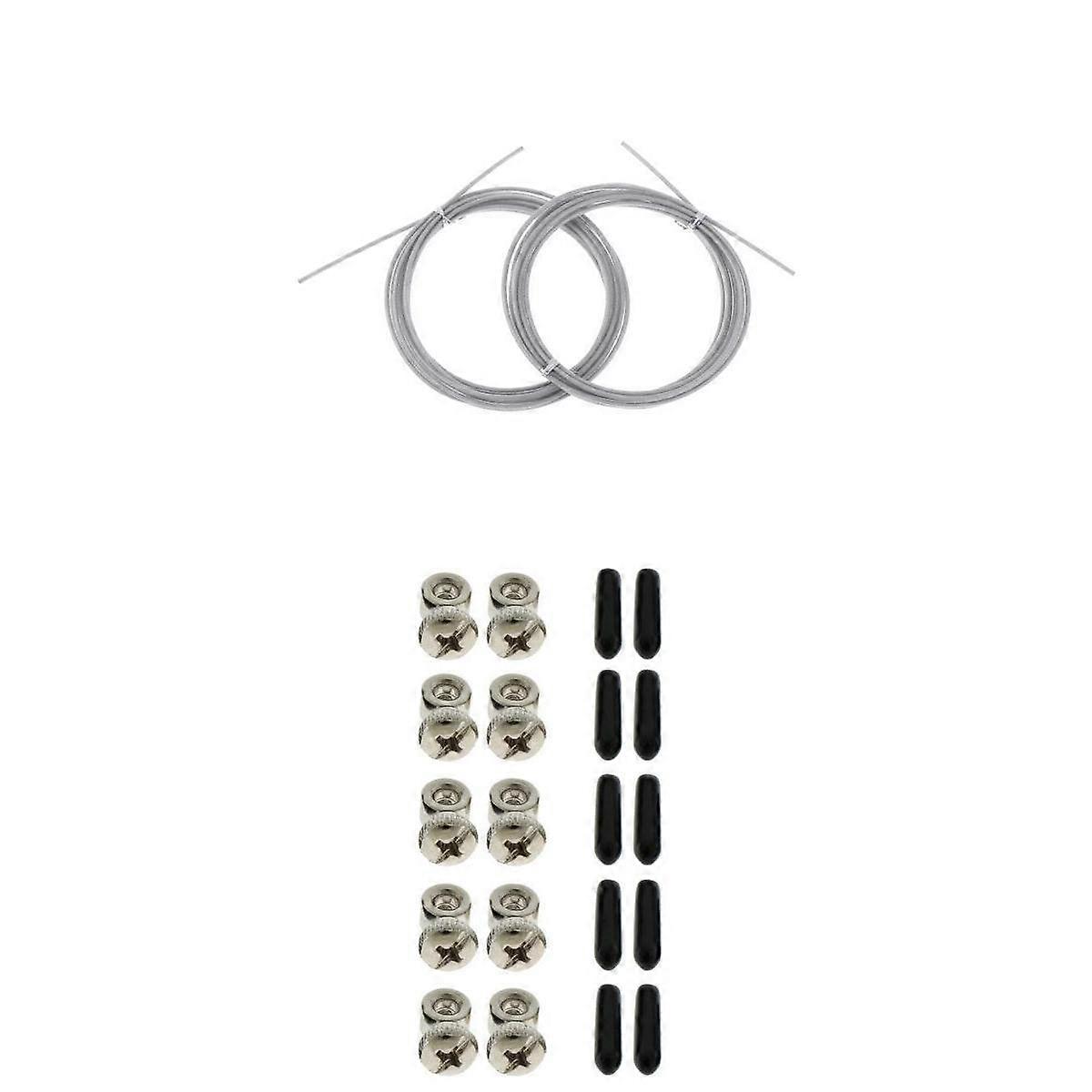 Remplacement Jump Rope Cord Speed Rope Cable & Screws Cap Collar Ends Silver