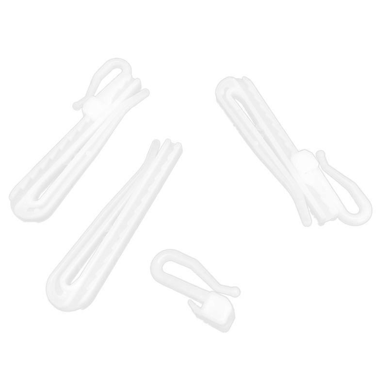 200PCS Plastic Curtain Hanging Hooks Stereo Window White Plastic Adjustable Height Curtain Accessor