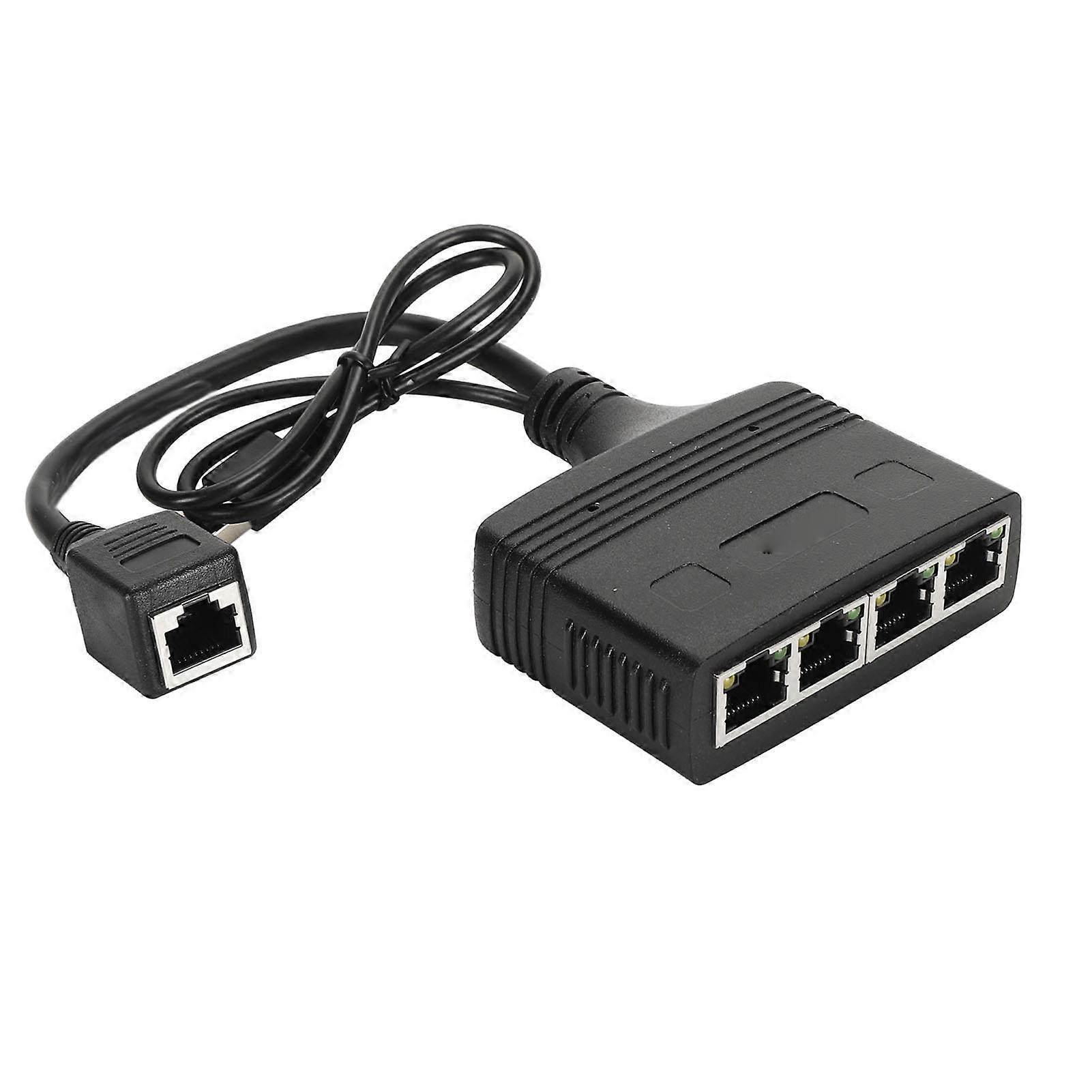 Ethernet Splitter 1 to 4 High Speed 1000Mbps RJ45 Network 1 to 4 Gigabit Splitter 4 Device Simultaneous Network for Cat5 5e 6 7 8