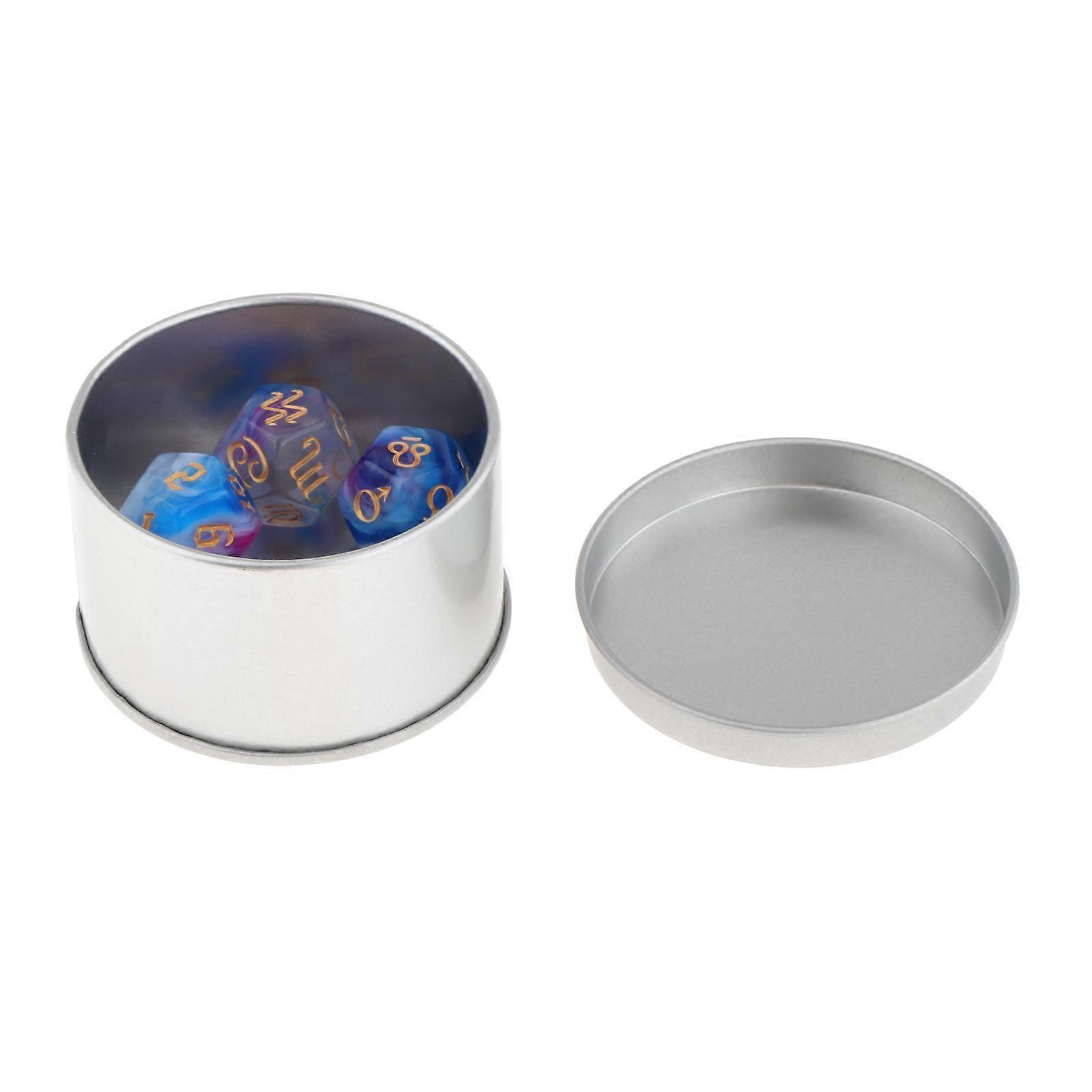 3x Polyhedral Dice Set Collections Family Game Portable Multicolor Dice Kits Blue White