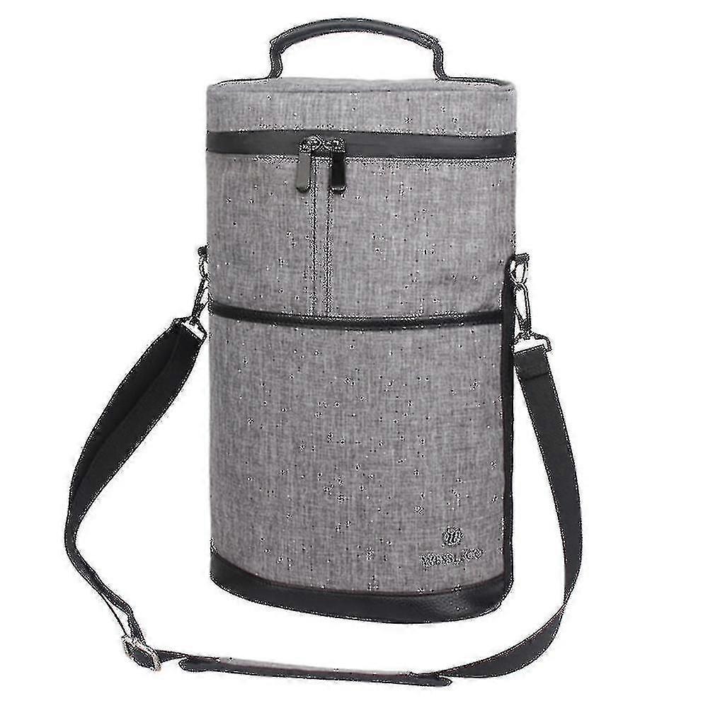 2 Bottle Wine Bag Tote Carrier Leakproof Insulated Wine Cooler Bag -ys