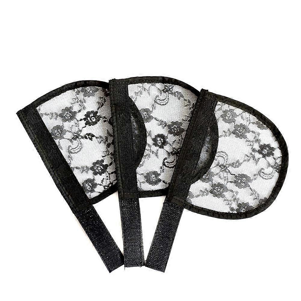 3pcs Black Lace Net Ponytail Base with Magic Buckle for Making Ponytail