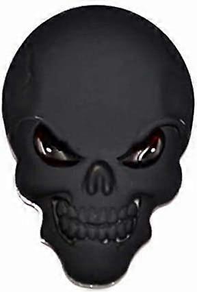 Custom Metal Skull Car Emblem Skull Head with Red-Eyed Emblems 3D Zinc Alloy Peel Stick Plus Skull Skeleton Die-Cut Vinyl Sticker Decal (1 Black)