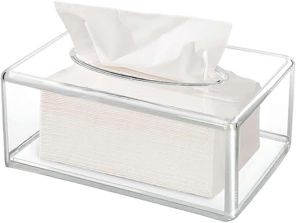 Clear Rectangle Acrylic Tissue Box for Home, Bathroom, Table, Desk