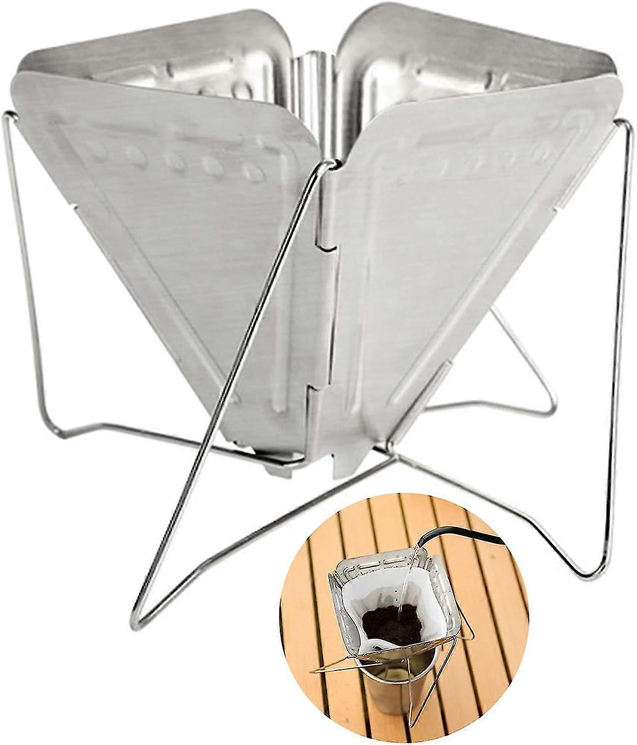 Reusable Coffee Filter Foldable Coffee Filter Stainless Steel Portable Coffee Filter For Coffee Making Camping Travel Hiking Backpacking Picnics Coffe