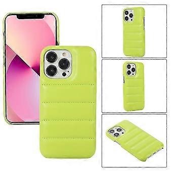 Case Cover For Iphone 12 / 12 Pro Thick Down Jacket St Pu Phone Cover Case(light Green)