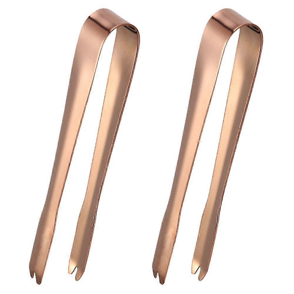 2 stk liten tang rustfritt stål gjør det enkelt å ta tak i is, for isbøtte issukkerbiter kaffebar matservering, rosa gull
