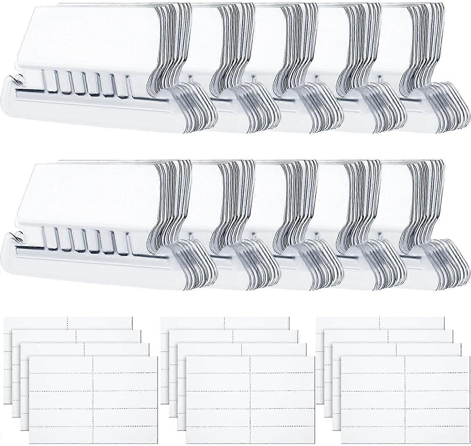 Hanging Folder Tabs and Inserts - Clear Plastic - 120 Sets