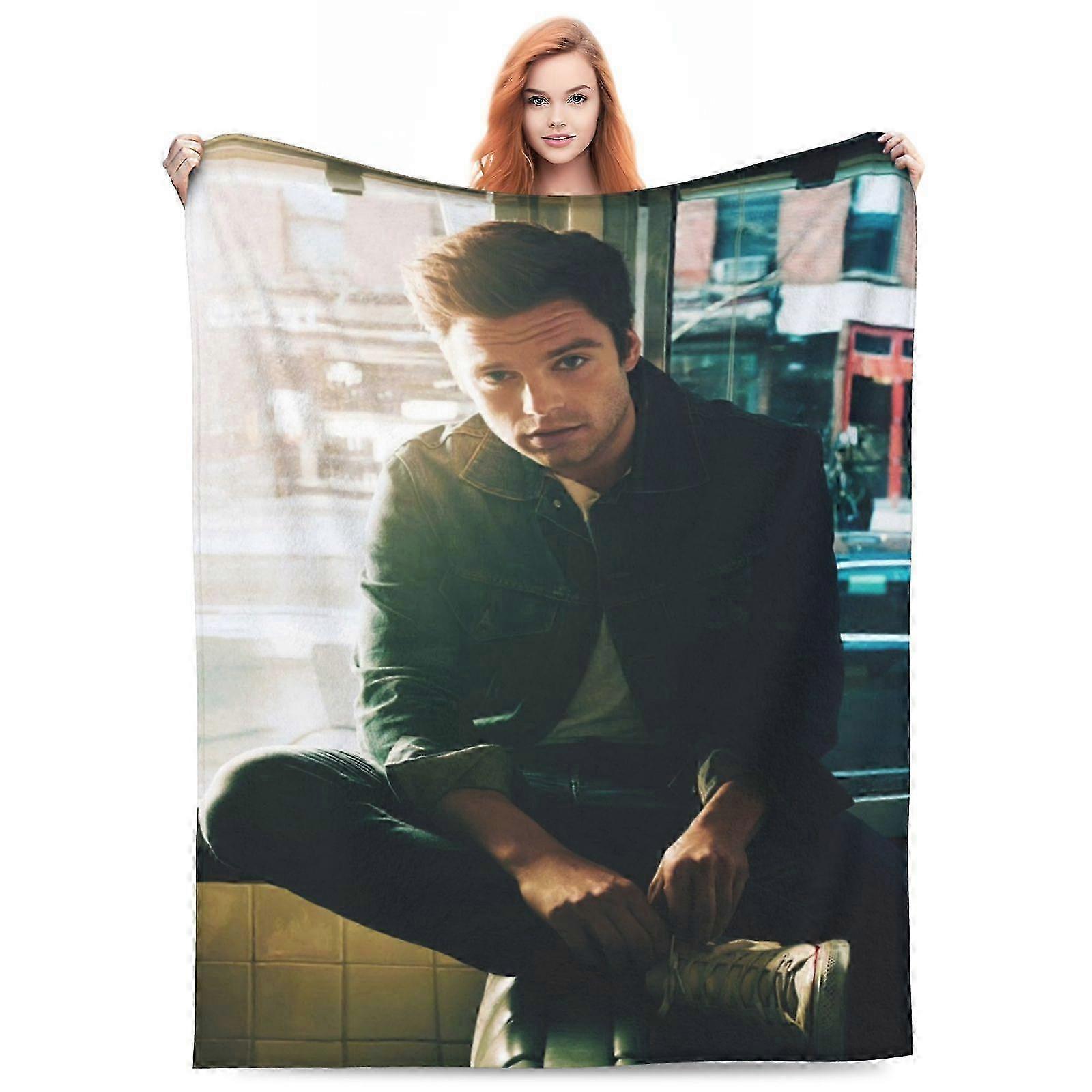 Sebastian Stan Wurfdecke Ultraweiche gemtliche Flanell-Fleece-Picknickdecke fr Jungen, Mdchen, Erwachsene, leichte Plschdecken, fr Couch-Bett-Sofarivj