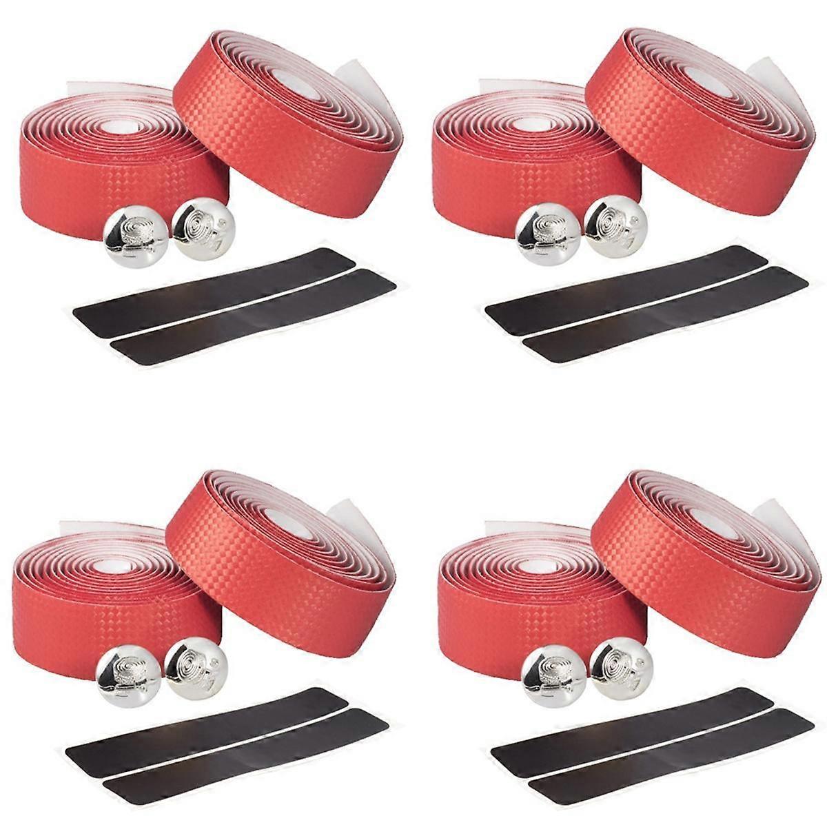 Breathable Carbon Pattern Bicycle Road Bike Straps Anti-Slip Shock-Absorbing Carbon Pattern Handlebar Tape Red