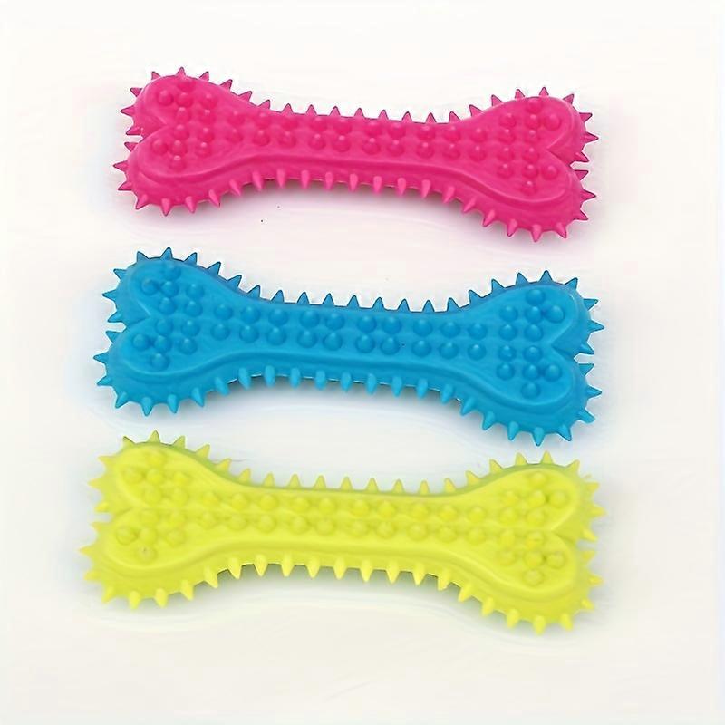 3pcs Dog Chew Toy, Bone Shaped Dog Chew Toy Teeth Cleaning, Rubber Toothbrush Stick Chew Toy For Training And Entertainment
