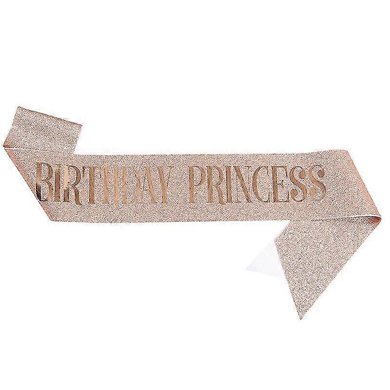 Birthday Princess Sash with Glittery Shoulder Strap, for Party Celebrations