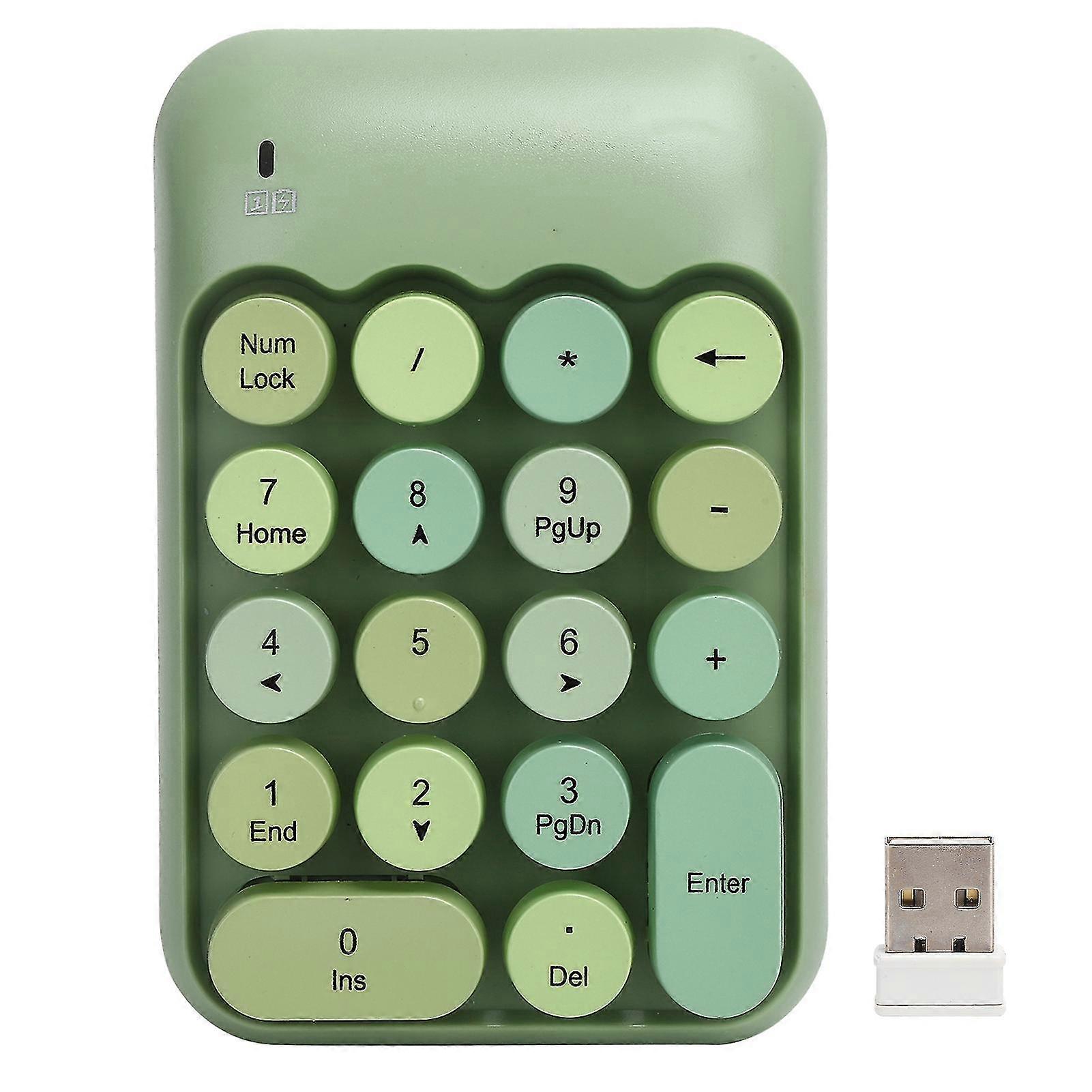 2.4G Wireless Mechanical Numeric Keypad 18 Key - Green for Notebook Desktop Computer
