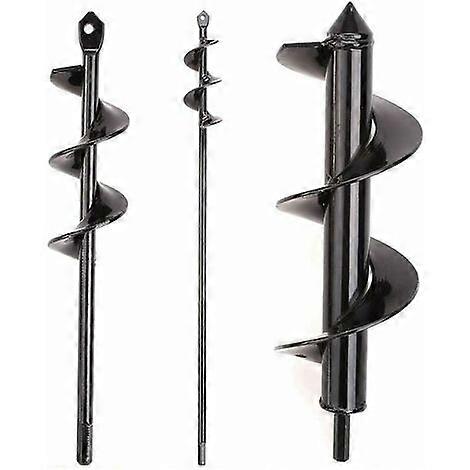 3Pcs Spiral Drill Bit, Garden Auger Bit, Gardening Auger, Auger For Planting Trees, Shrubs, Twist Drill Bit, Planting Auger