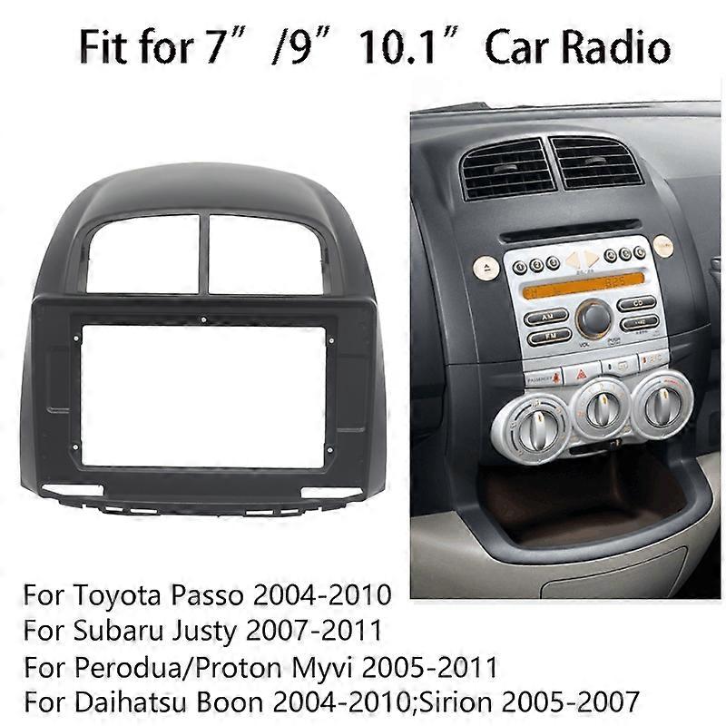 10.1" 2 Din Radio Fascia for Toyota Passo Daihatsu Boon Sirion Subaru Justy Perodua Myvi Dash Panel Frame Trim Installation Kit