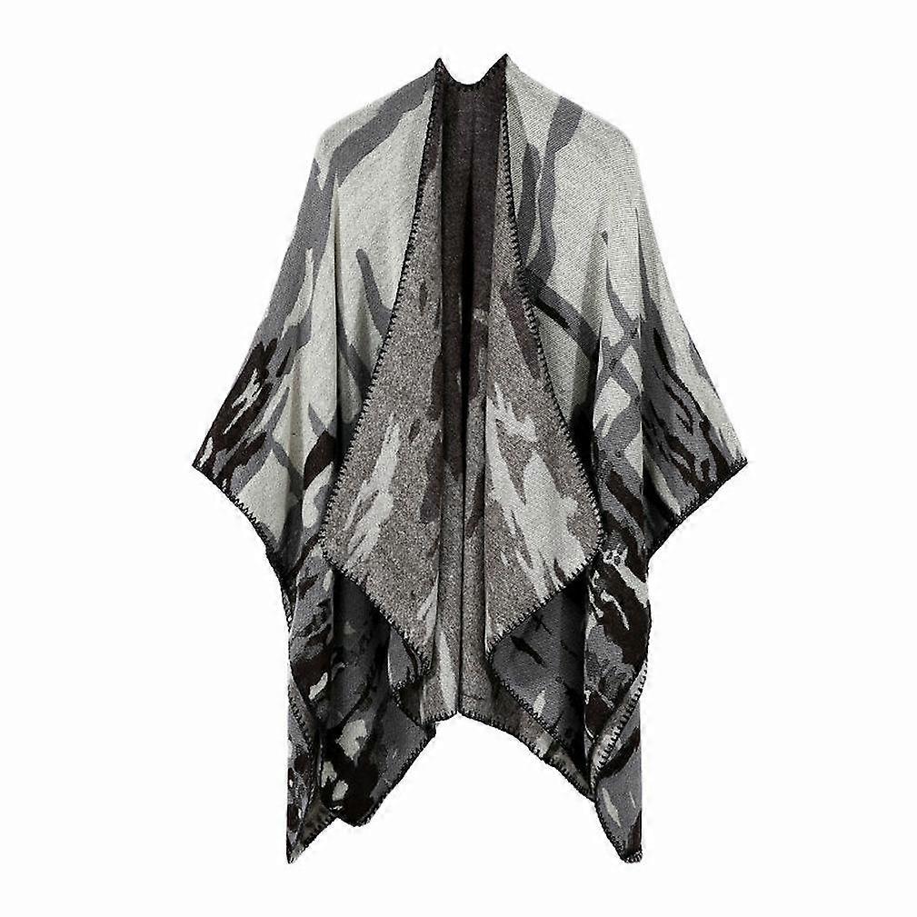 Warm Shawl Scarf Open Front Poncho Winter Cardigant for Lady