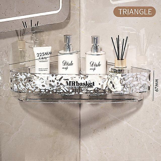 Toilet Triangle Storage Rack Non Perforated Toilet Rack Wall Mounted Tripod In Bathroom Accessory And Restroom Corner Storage