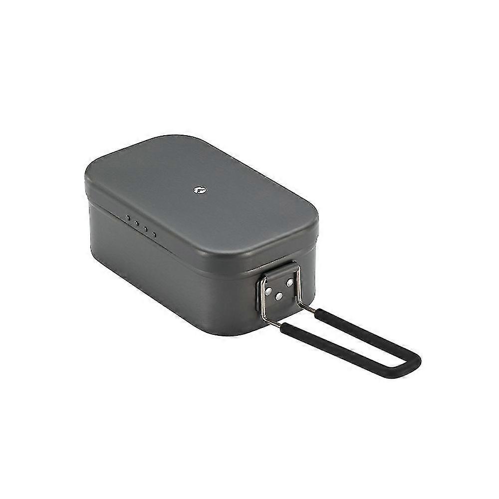 Camping Lunch Box Folding Handle Aluminum Camping Bento Container