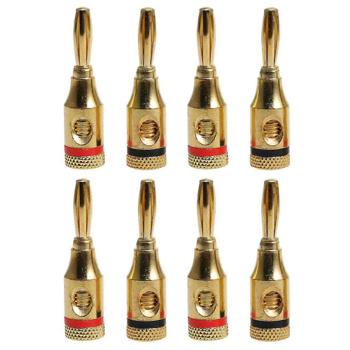 8pcs 4MM Gold Plated Musical Audio Speaker Cable Wire Banana Plug Connector