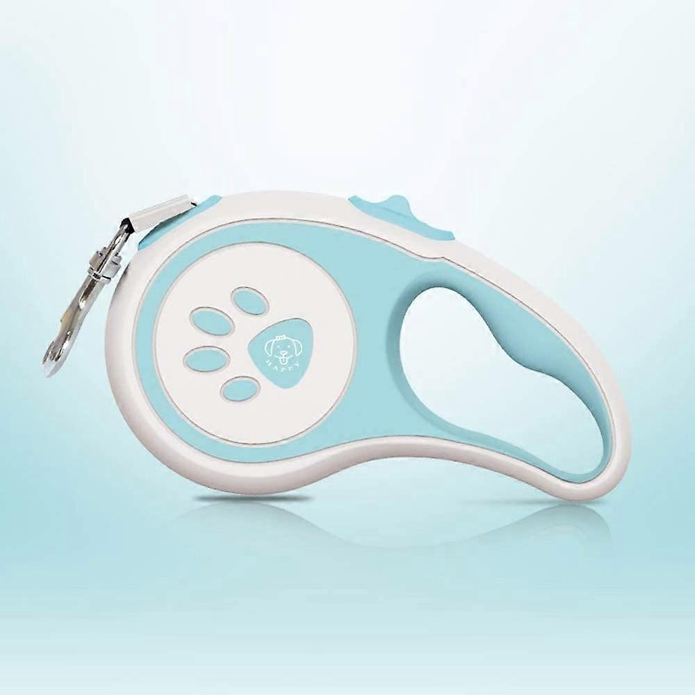 Retractable Dog Leash with One Button Stop/Block Lock, 5M Stretch Strong Nylon Tape, Large Ergonomic Handle(Blue)