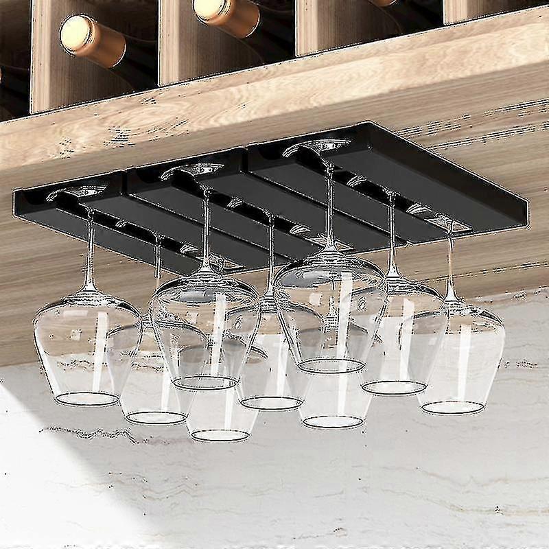 حامل أكواب نبيذ 2 قطعة - ديكور طاولة - شماعات تخزين معدنية - منظم للبار والمطبخ - Stemware- MXBC