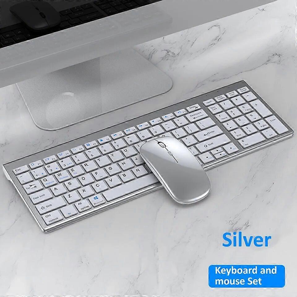 Bluetooth 5.0 2.4G Wireless Keyboard and Mouse Combo Mini Multimedia Keyboard Mouse Set for Laptop PC TV iPad Macbook Android