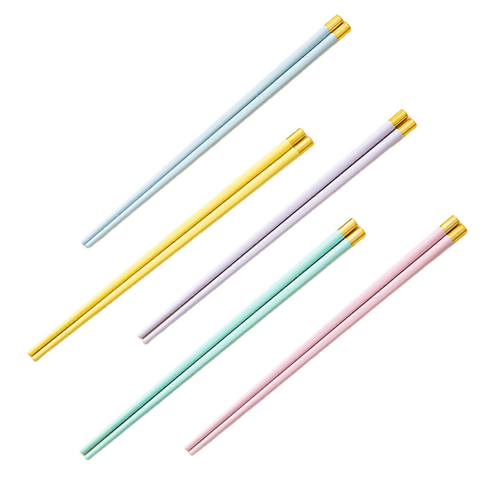 5 Pairs Chopsticks High Strength Food Grade BPA Free Non-Slip Design Reusable Chopsticks Tableware Kitchen Tools Jikaixiang