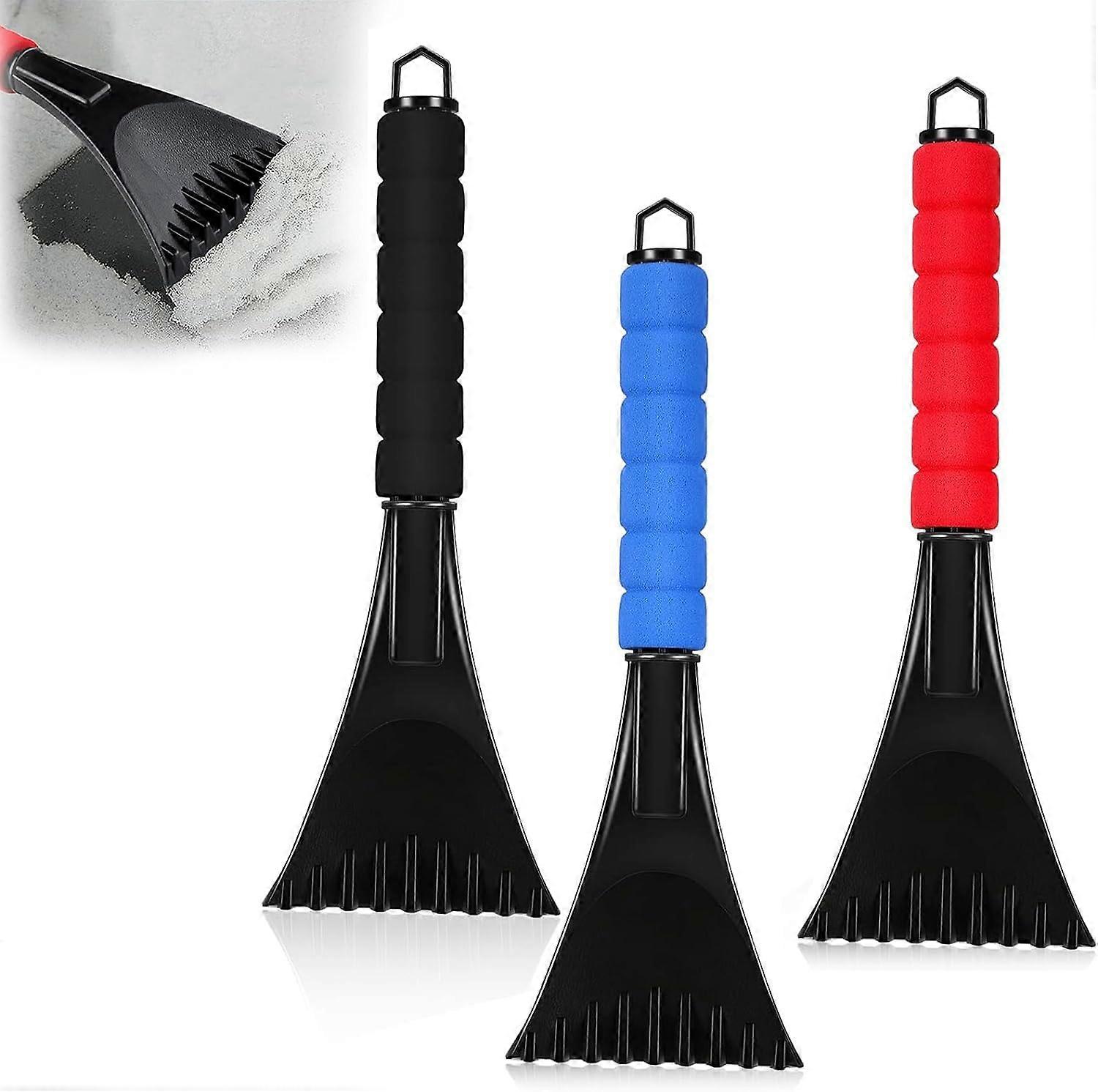 Set of 3 Ice Scrapers Car Snow Scrapers Ice Scraper Car Windshield Scraper Car Frost Scraper with Non Slip Handle for Trucks Cars for Scraping Snow