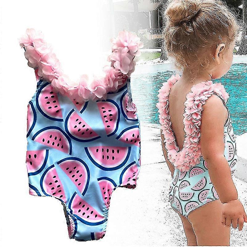Kislány fürdőruha öltönyök Fürdőruhák Gyerekek Kisgyermek hercegnő lányok Virág fürdőruha Gyerekek Ünnepi strand viseljen 1-5 Years_j