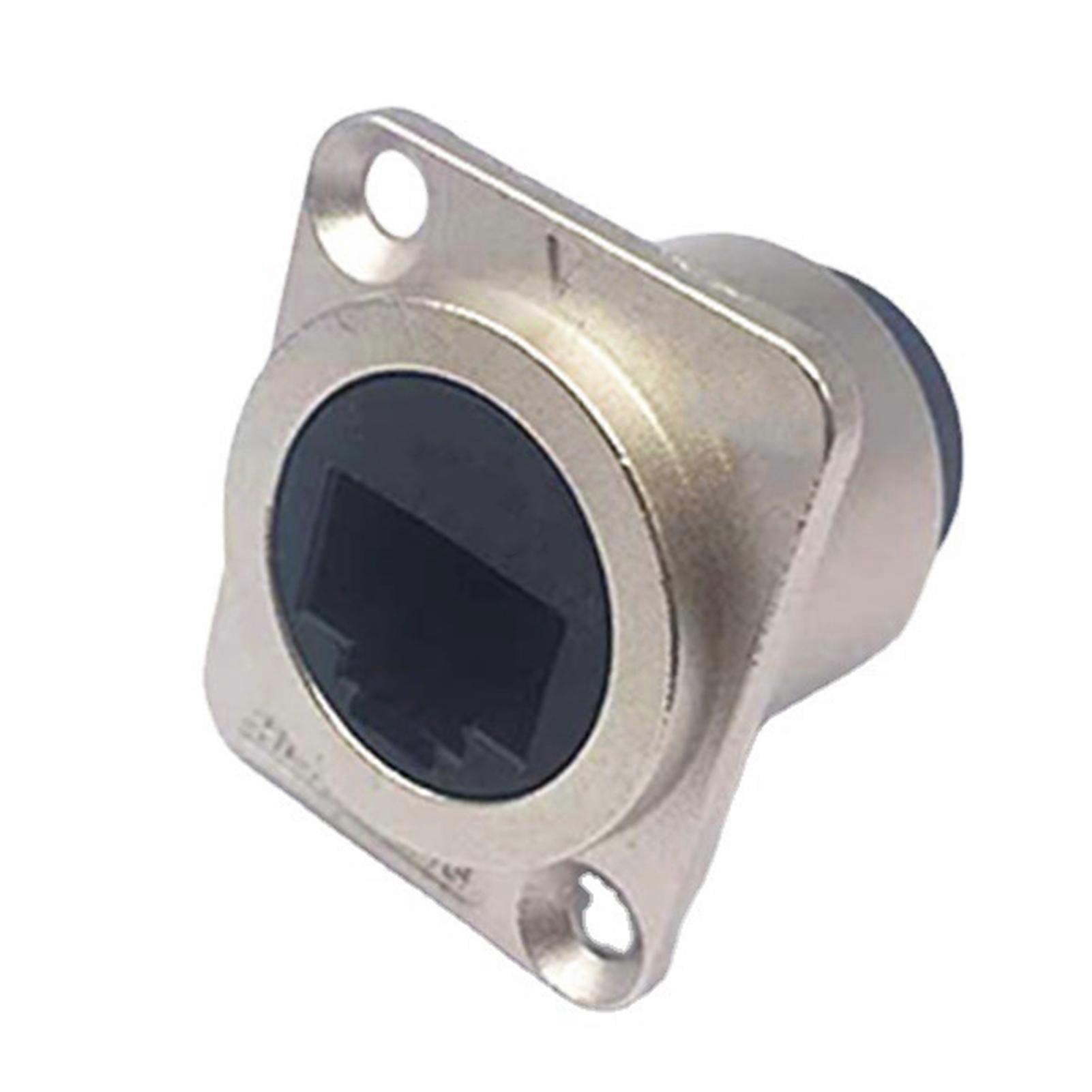 RJ45 Panel Mount Coupler D Type RJ45 Coupler Connector Female to Female LAN Network Bulkhead Pass Through Socket Silver Shell