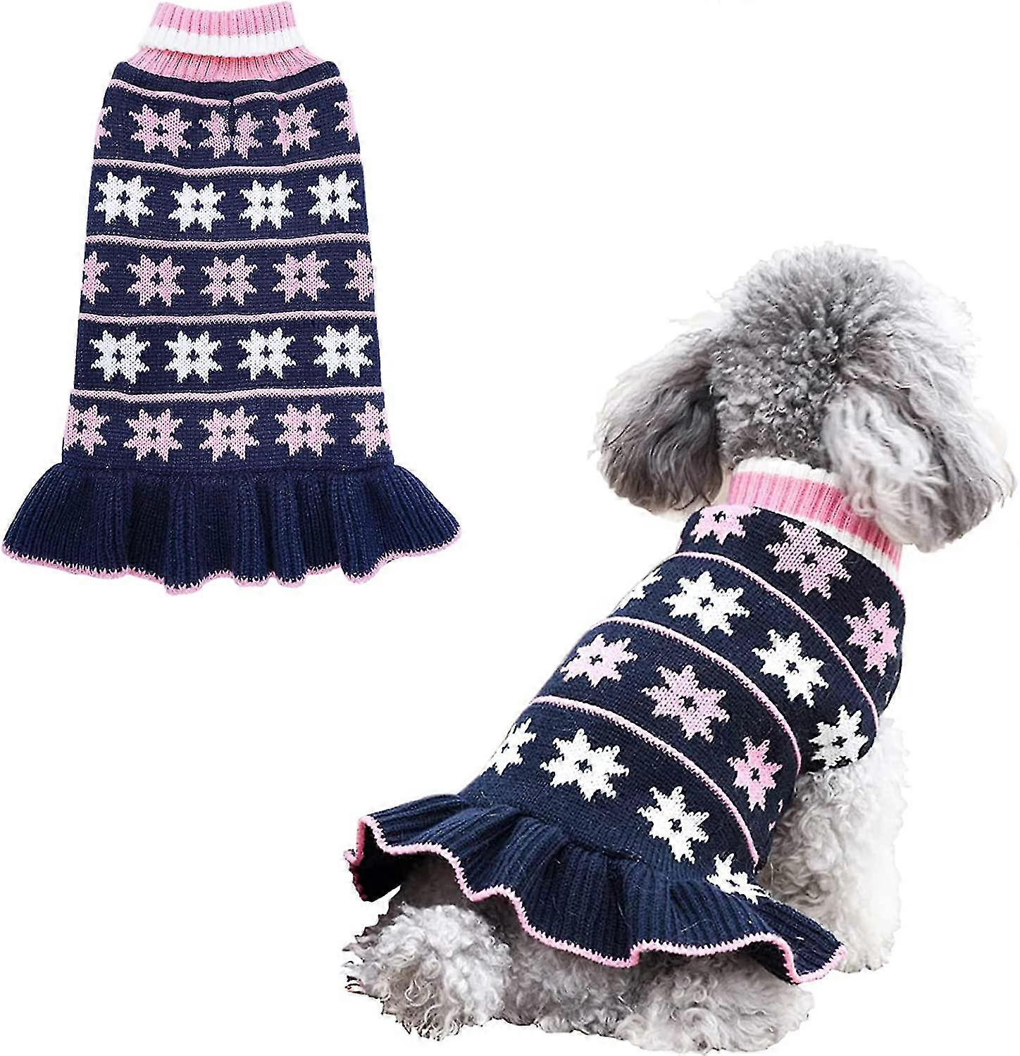 Dog Sweater Dress Turtleneck Pullover