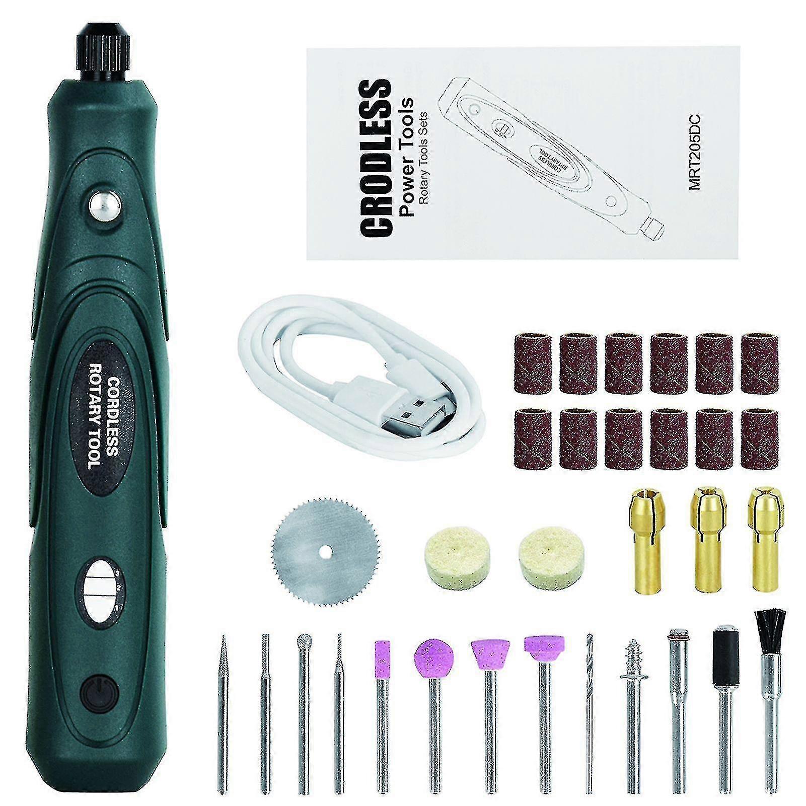 36pcs Usb Charging Home Mini Cordless Rotary Tool Kit Portable Drilling 3 Speed New