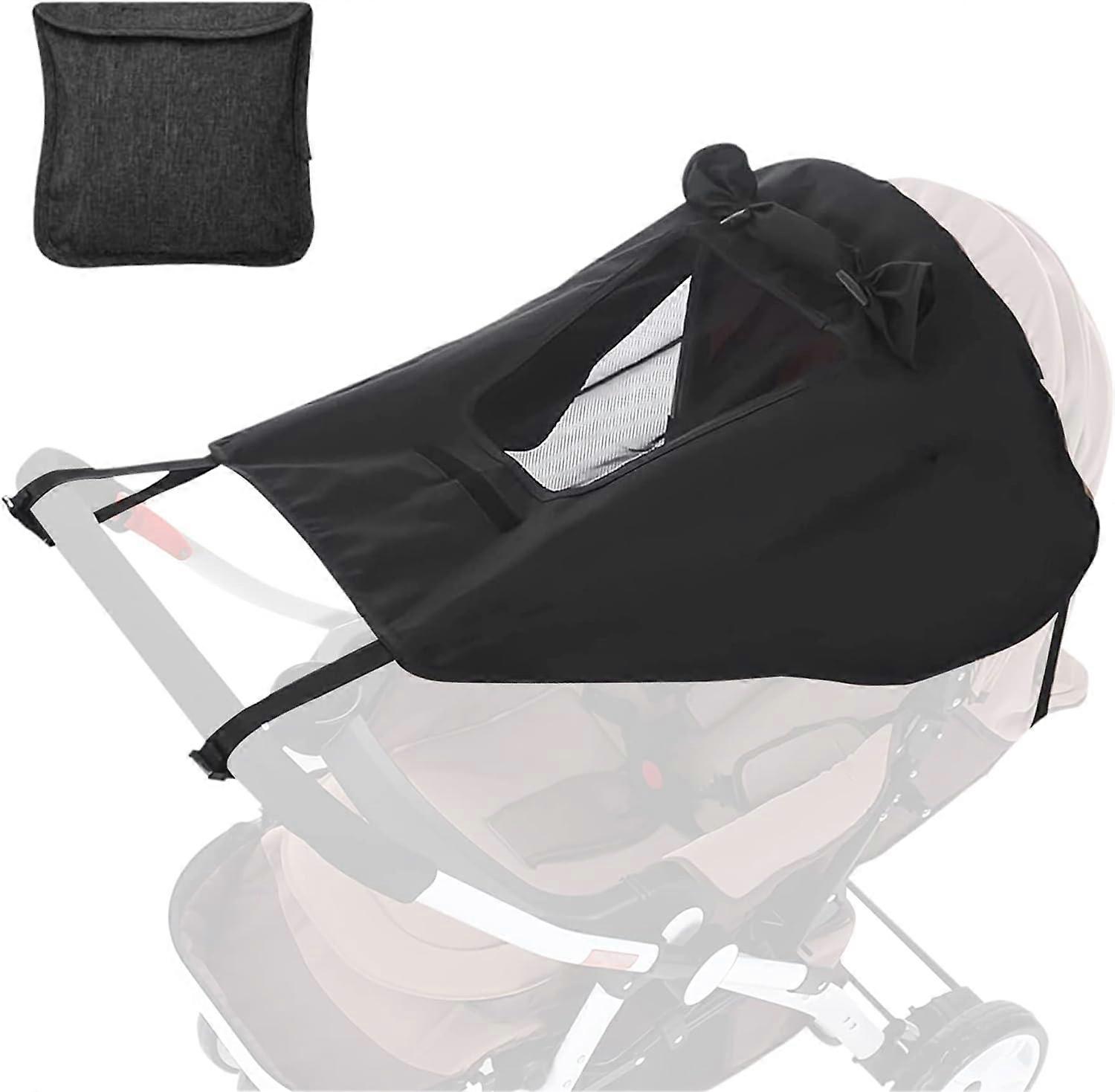 Sun Sail for Pushchairs with UV Protection 50+, Pushchair, Adjustable Awning, Universal with Viewing Window and Extra Wide Shade Wings, Double Layer F