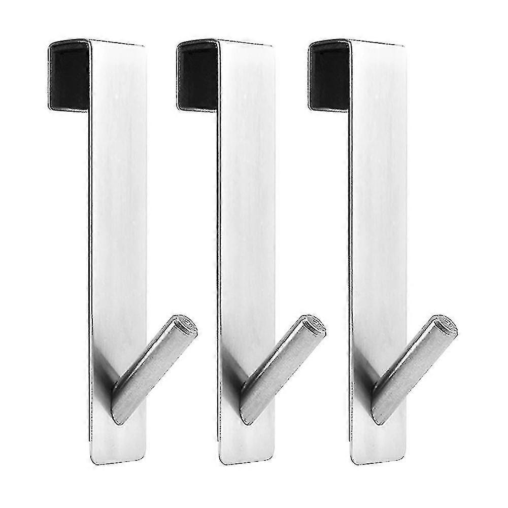 3pcs Stainless Steel Hooks For Shower Screen, Without Drilling Hook