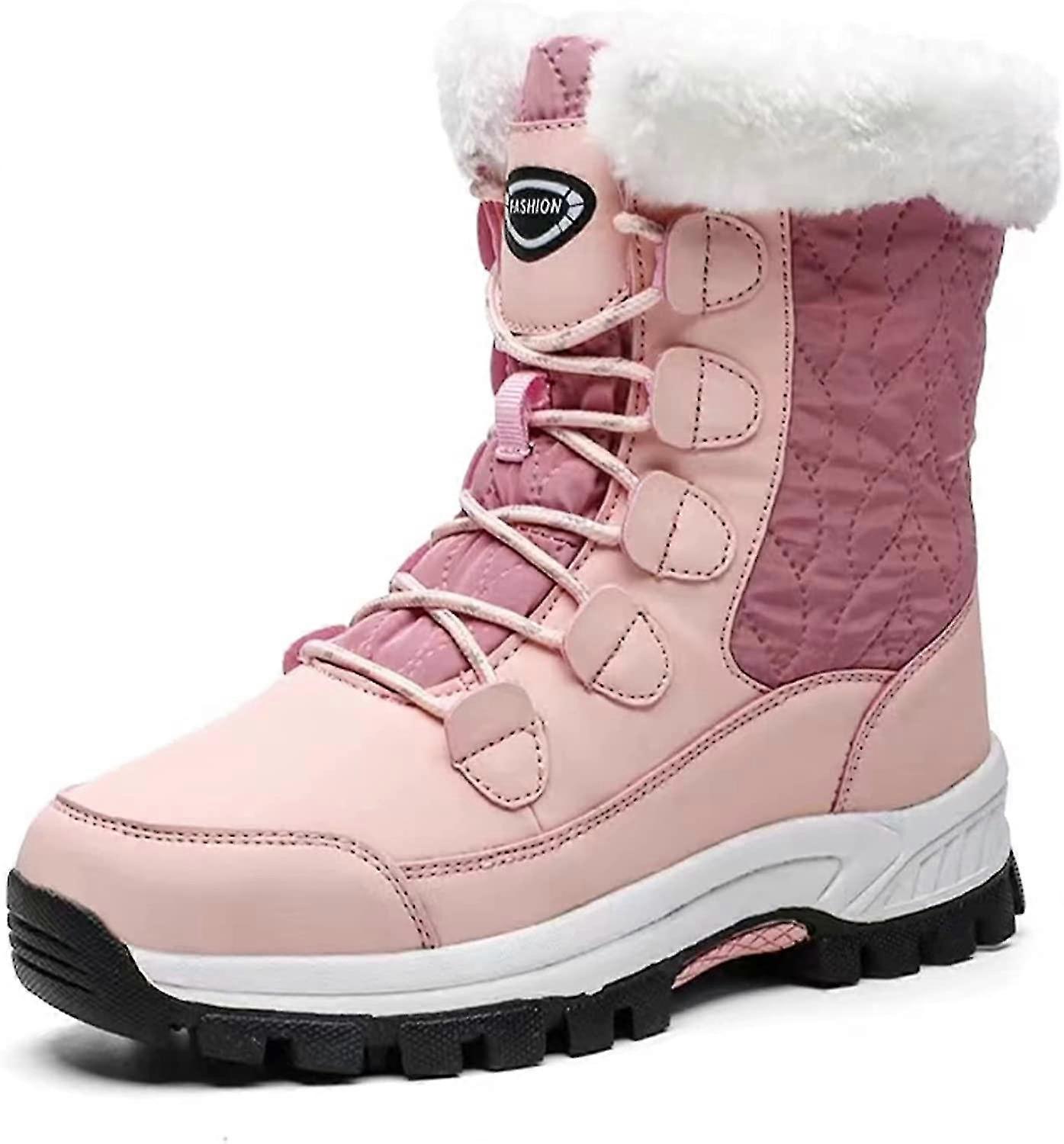 Women's Snow Boots Anti-slip Waterproof Winter Fur Lined Warm