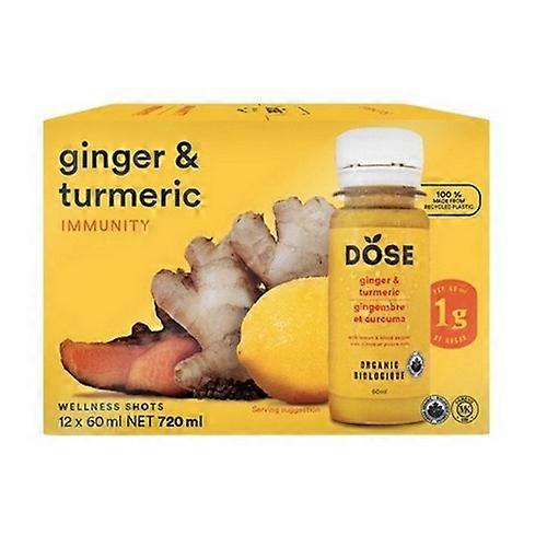 Dose Organic Cold Pressed Shot Ginger And Turmeric, 60 Ml X (Pack Of 12)