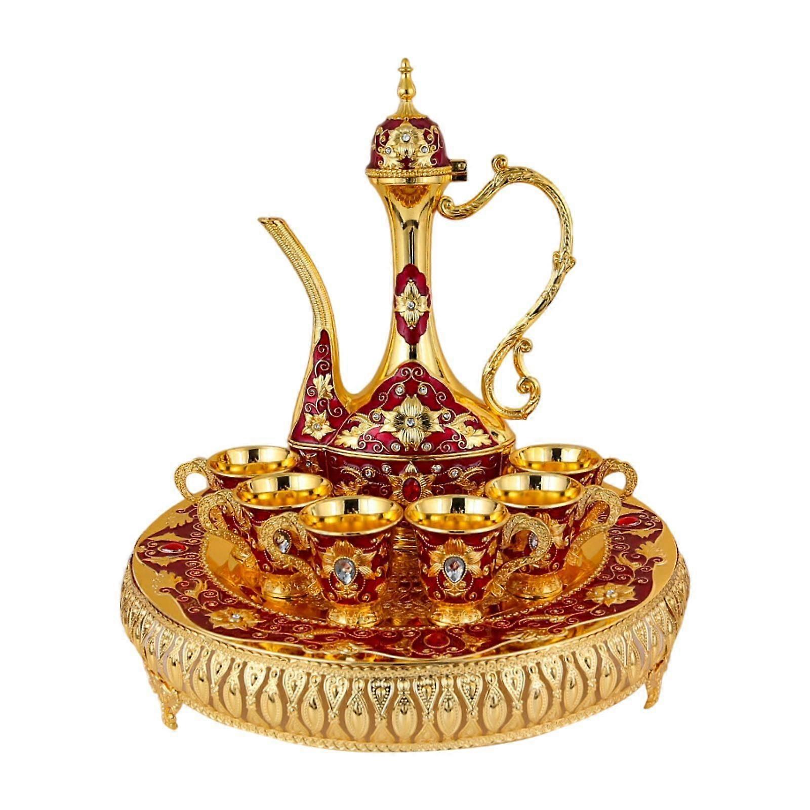 차 세트 골동품 빈티지 터키 커피 세트 거실 주방 티 테이블