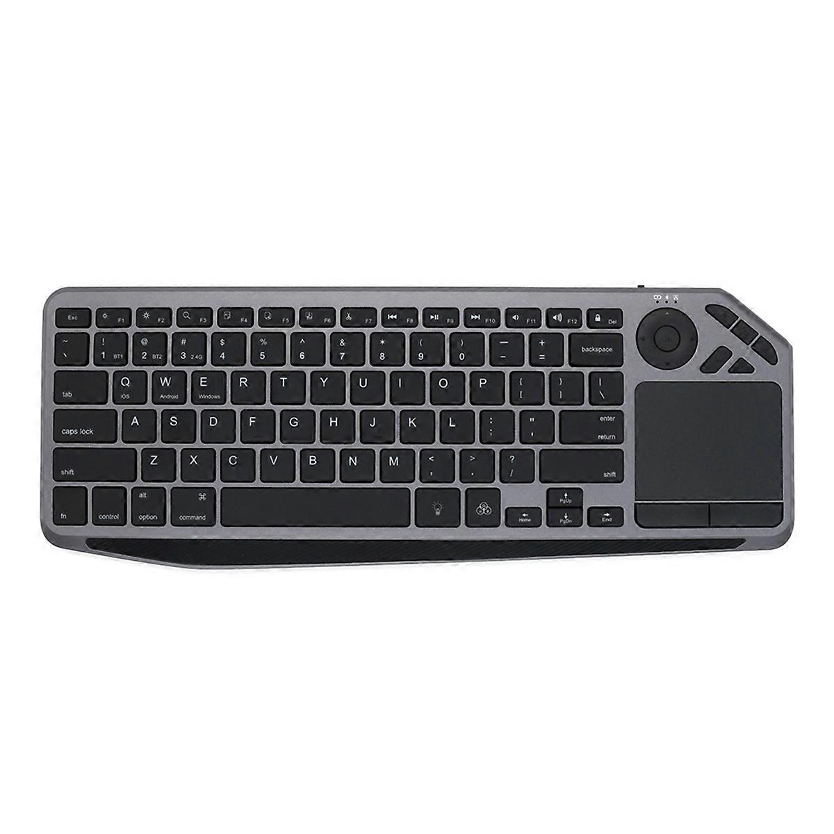 Bluetooth Wireless Keyboard with Touchpad 7-Colors Backlit 2.4G Rechargeable Trackpad Keyboard for Smart TV