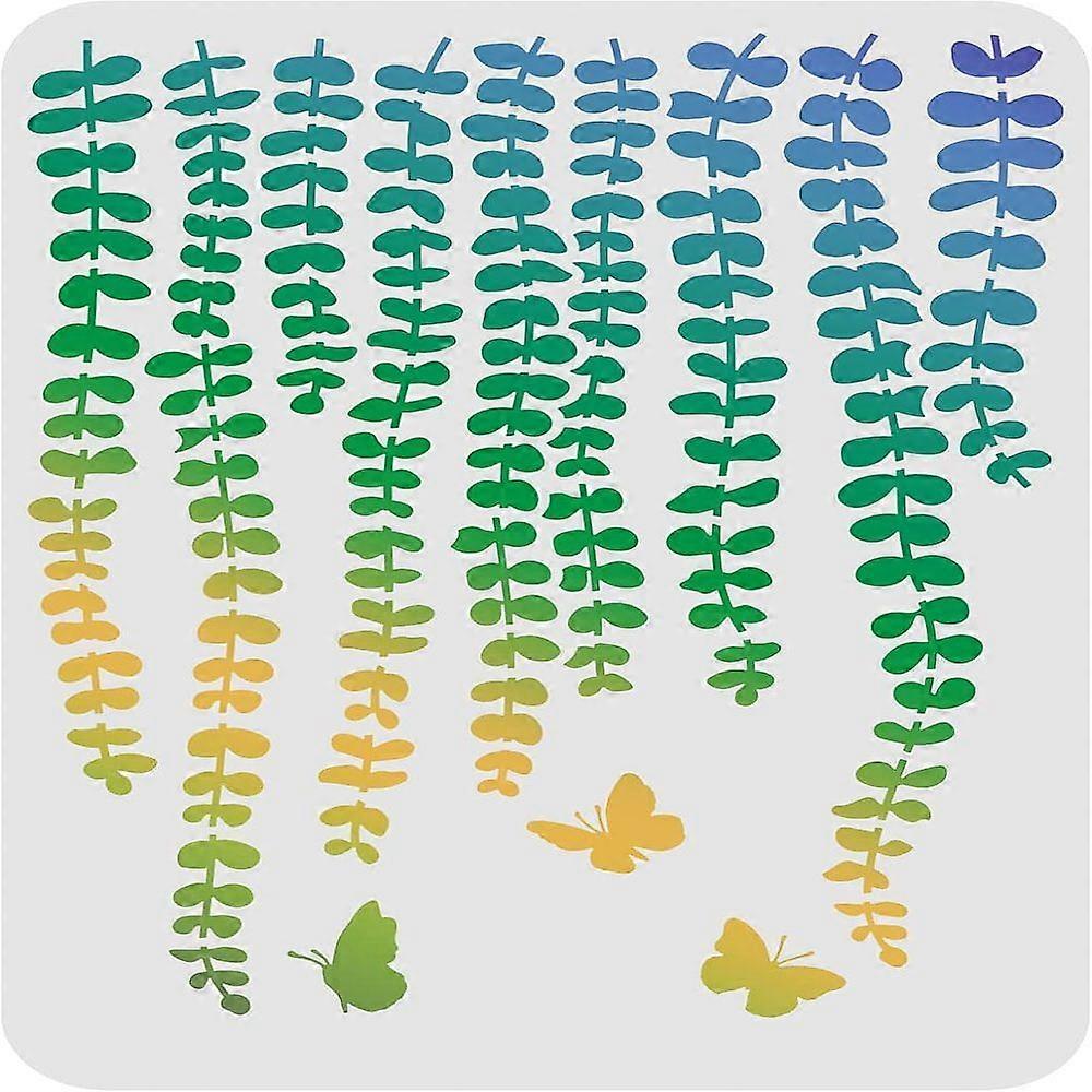 1pcアイビステンシル29.7x21cmハンギングリーフステンシル再利用可能なつるステンシルバタフライステンシル植物ステンシル木製の床の壁に塗装するためのテンプレート Fabri