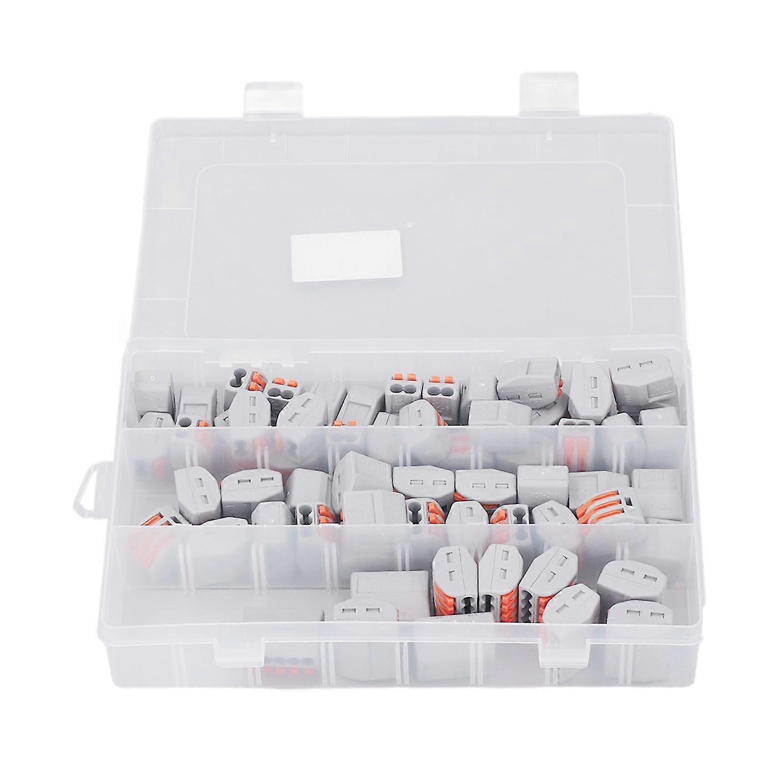 60Pcs PCT Lever Wire Connectors Anti Aging Press Type Quick Connect Lever Cable Connectors 250V 4KV