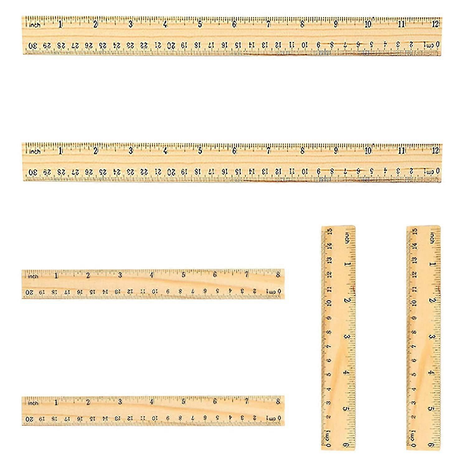 Wooden Ruler, Flat Ruler Vintage Ruler Teaching Ruler Student Ruler Measuring Ruler Tool Straight Ruler Shatter Resistant Ruler Shatterproof Rul