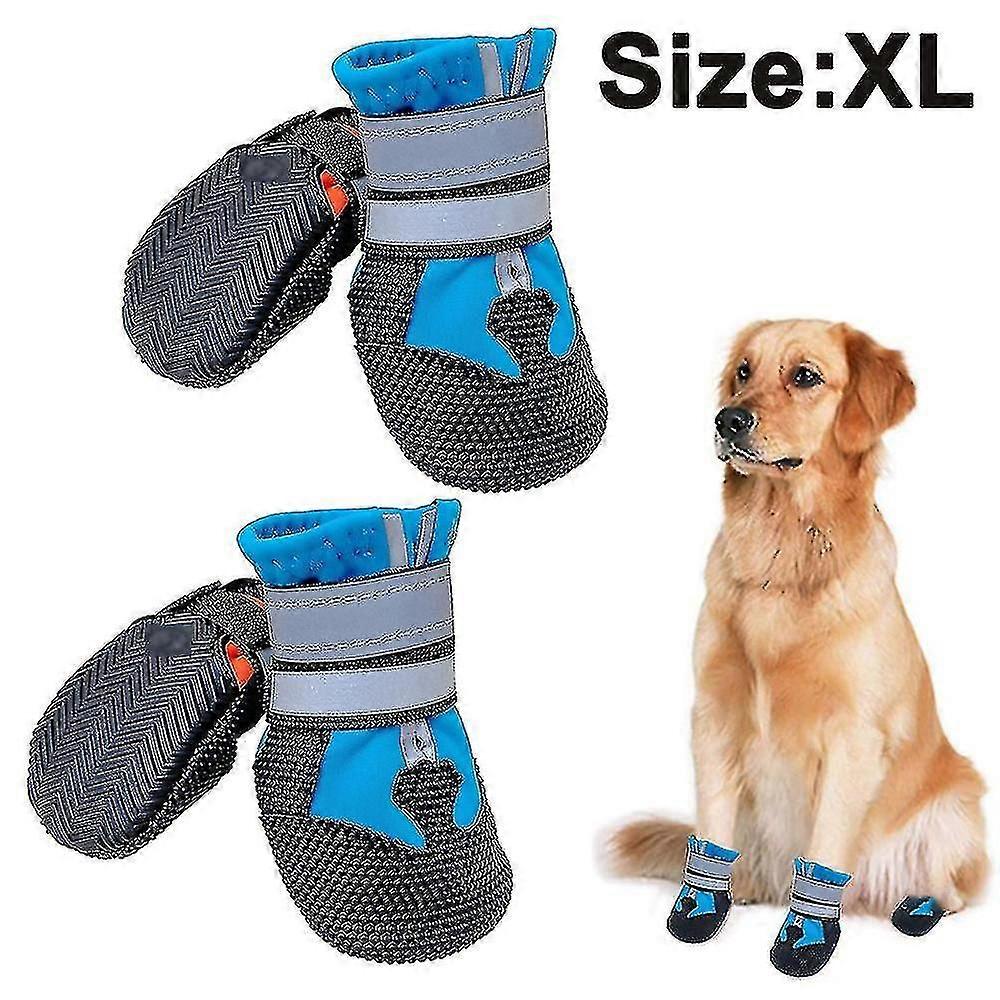 Dog Shoes, Wounded Paw Waterproof Dog Boots, Dog Walking Boots Dog Paw Protector With Adjustable Reflective Straps And Non-slip Sole For Small, Medium