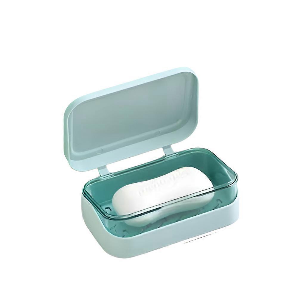 Double-layer Soap Box with Lid Draining Student Dormitory Household Laundry Soap Box Toilet Rack Soap Rack Plastic Box