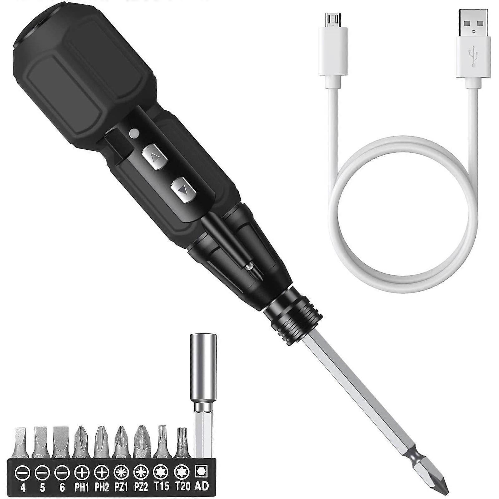 3.6V LED Light Rechargeable Cordless Electric Screwdriver with 9 Bits & USB Charger