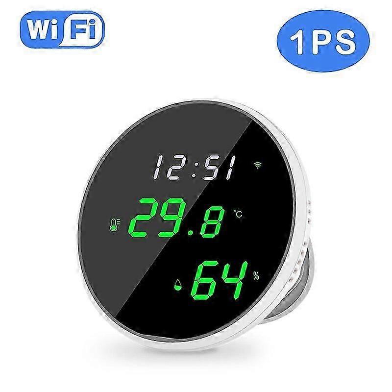 Tuya Smart Wifi Temperature And Humidity Sensor Indoor Hygrometer Thermometer With Large Backlight Lcd Display Support Alexa
